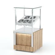 Витрина холодильная (стеклопакет) с дверками раздачи (3 полки) RSK11CA Kids 805x700x1700(760)мм
