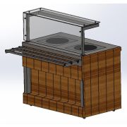 Стеллаж СКНР 24/100/40, 4 полки решетка нерж., каркас нерж., 1000х400х1700