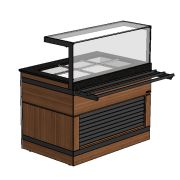 Витрина холодильная (стеклопакет) с дверками раздачи (3 полки) RSK12CS Kids 1105x700x1570(730)мм