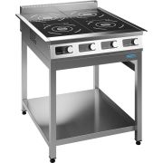 Стол с ящиками СПОНЯ2 150/60, 4 ящика, без борта, полка сплошная, каркас уголок, ножки труба 40х40 - нерж., 1500х600х860