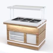 Витрина холодильная VISTA-Gastro 1250, с экраном, агрегат, RGV12CA-P