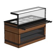Прилавок нейтральный, 2 склад. полки: Ф-З, RBU23NSI ШС Furshet 1558x790x1354(874)мм