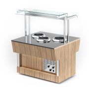 Витрина тепловая с дверками раздачи встраиваемая (3 полки) RH23D Drop In 1545x700x1240мм