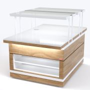 Витрина нейтральная с дверками раздачи (3 полки) RN42AS Case 1105х700х1670(830)мм