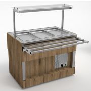Витрина тепловая (статика) с дверками раздачи (3 полки) RH23A Capital 1505x700x1700(860)мм