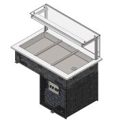 Витрина тепловая (статика) с дверками раздачи (3 полки) RSK12HA Kids 1105x700x1700(760)мм